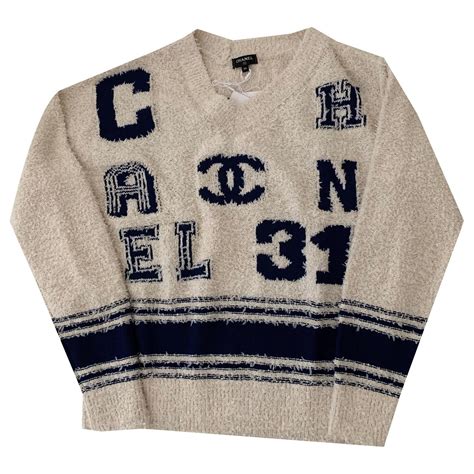 chanel sweat beige|Chanel sweatshirt pullovers.